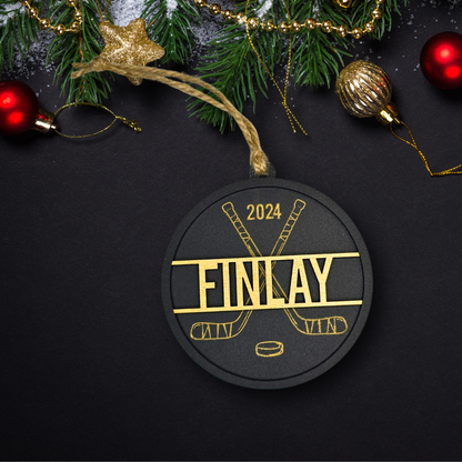 Custom Name Hockey Ornament