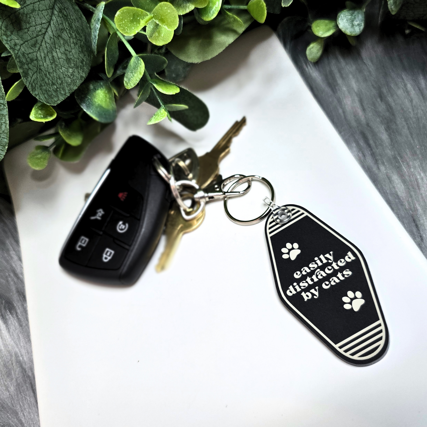 Easily Distracted by Cats - Acrylic Keychain