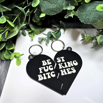 Best Fucking Bitches - Retro Font - 2 Piece Acrylic Keychain