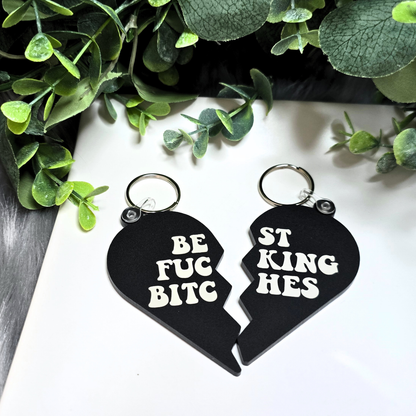 Best Fucking Bitches - Retro Font - 2 Piece Acrylic Keychain