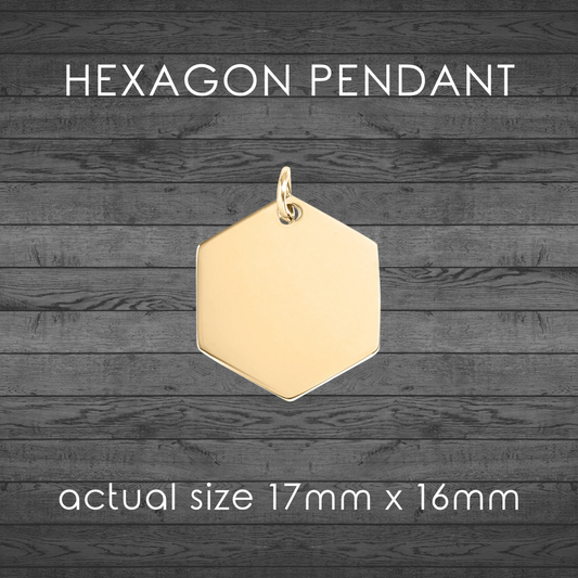 Gold Hexagon Pendants - Blank