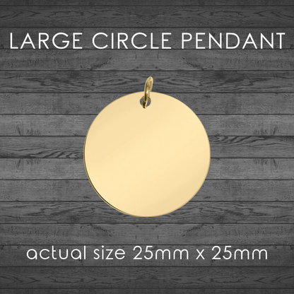 Gold Large Circle Pendants - Blank