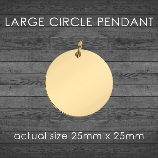 Gold Large Circle Pendants - Blank