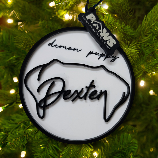 PAWS Custom Pet Ears Christmas Ornament