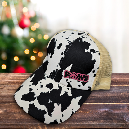 PAWS Distressed Ponytail Hat