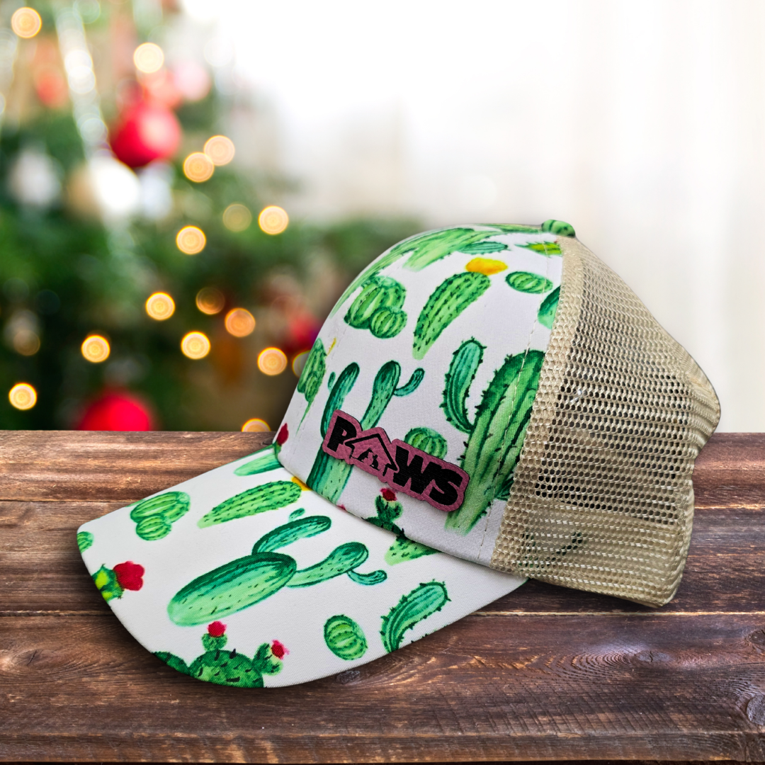 PAWS Distressed Ponytail Hat