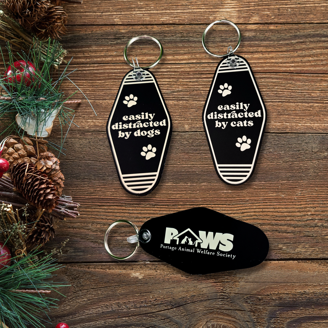 PAWS - Easily Distracted Acrylic Keychain