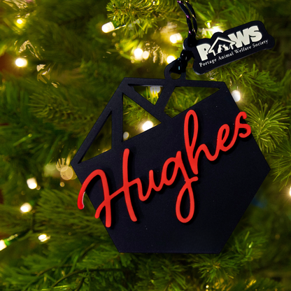 PAWS Custom Geometric Ornament - 3D Name