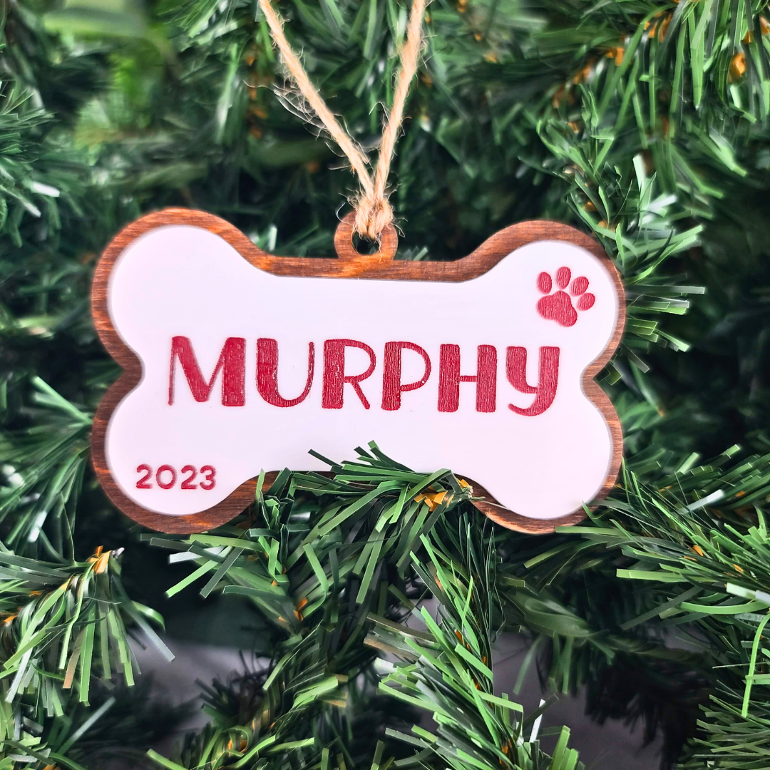 PAWS Bone Shaped Custom Pet Ornament