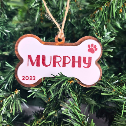 PAWS Bone Shaped Custom Pet Ornament