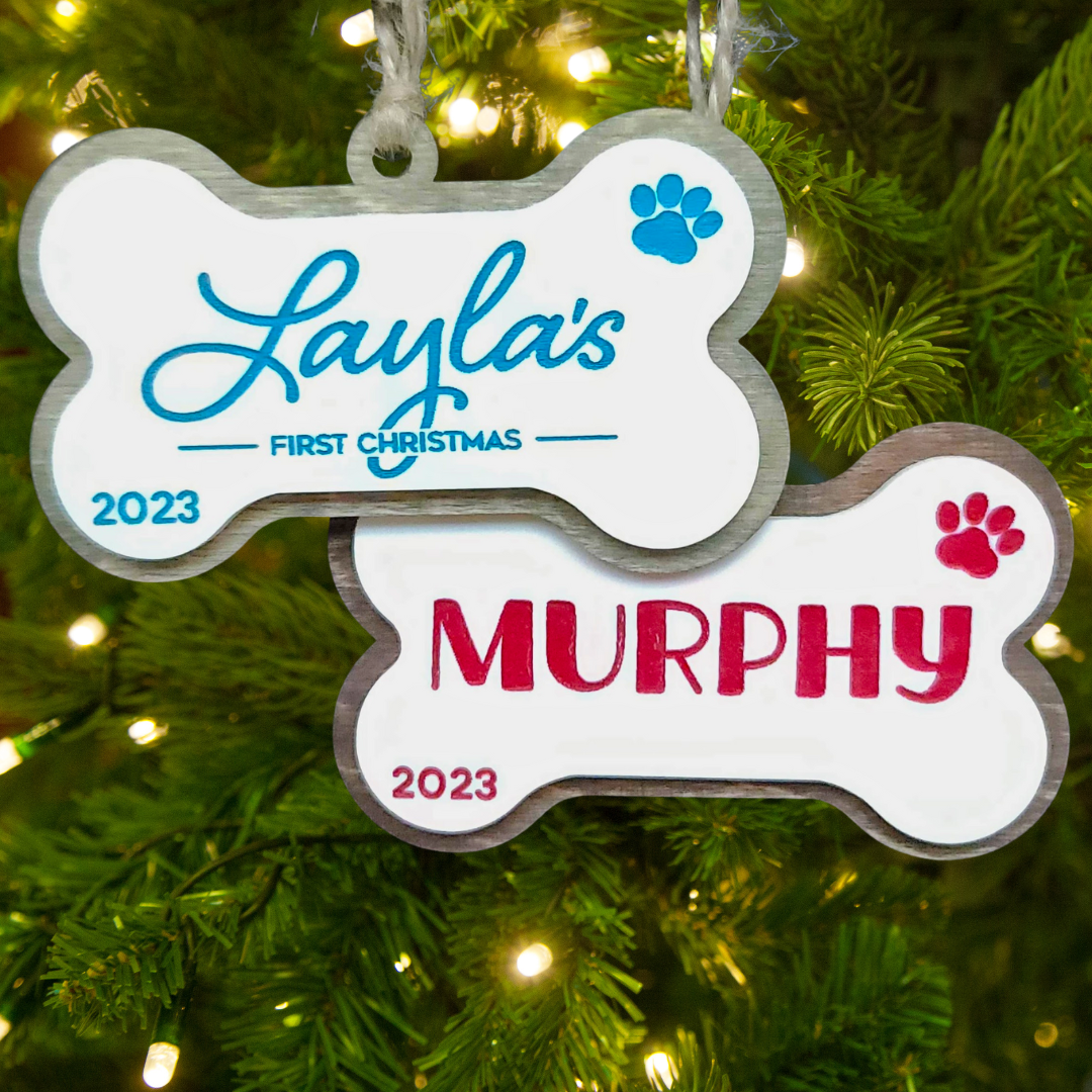 PAWS Bone Shaped Custom Pet Ornament