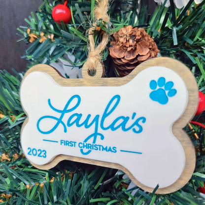 PAWS Bone Shaped Custom Pet Ornament