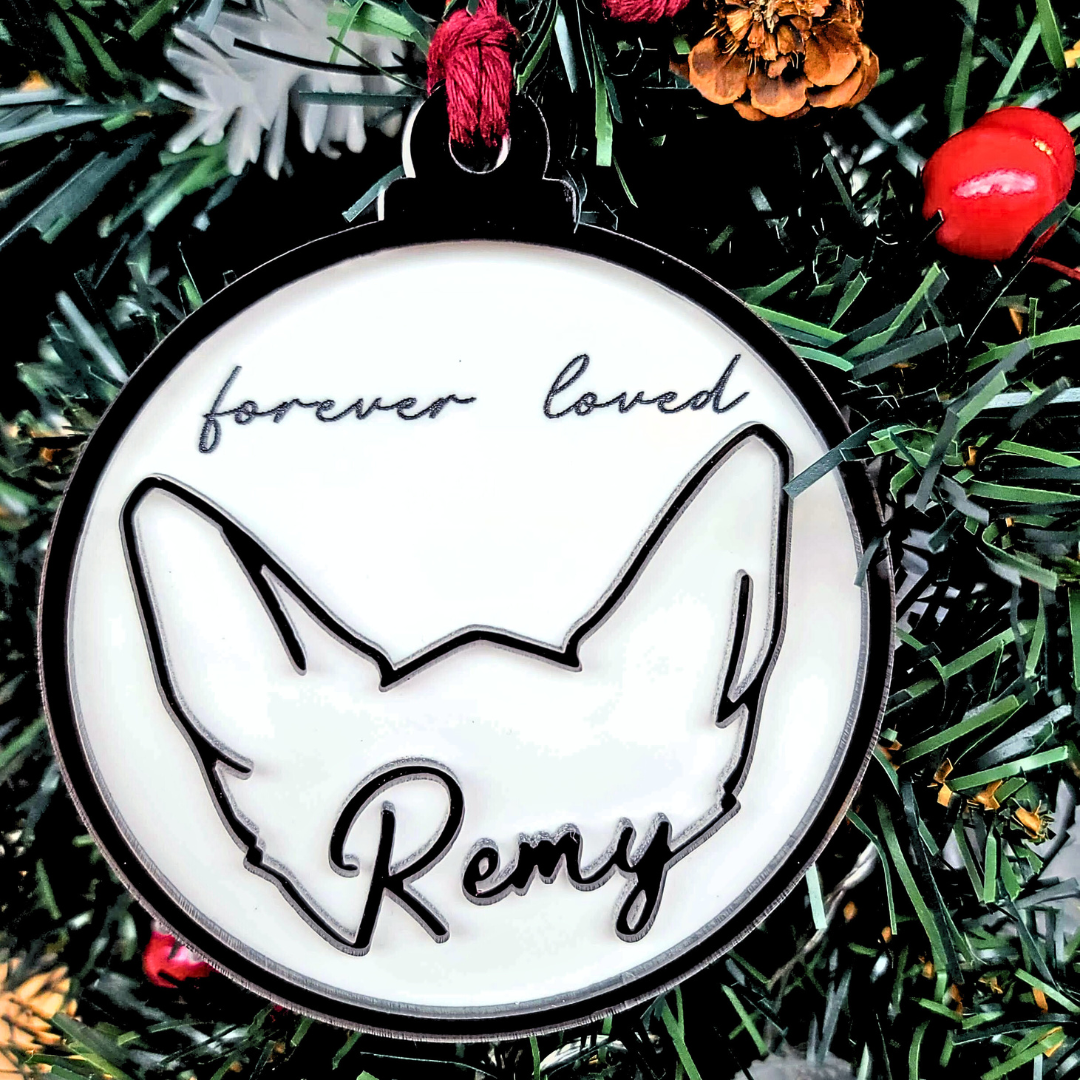 PAWS Custom Pet Ears Christmas Ornament