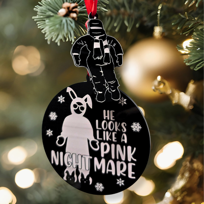 He Looks Like a Pink Nightmare - Christmas Story Inspired Ornament