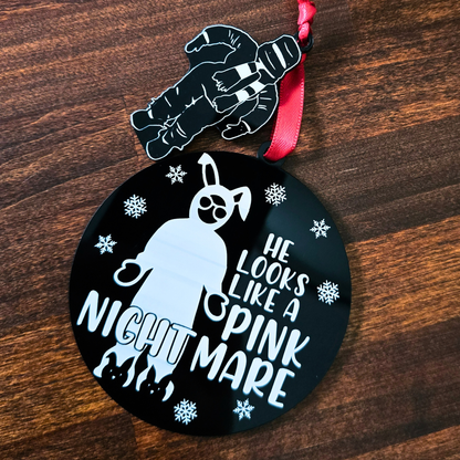 He Looks Like a Pink Nightmare - Christmas Story Inspired Ornament