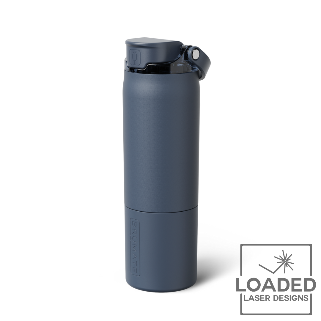Laser engraved Brumate Rise water bottle with custom engraving | Loaded Laser Designs