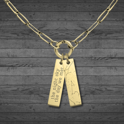 Star Map Custom Engraved Gold Pendants