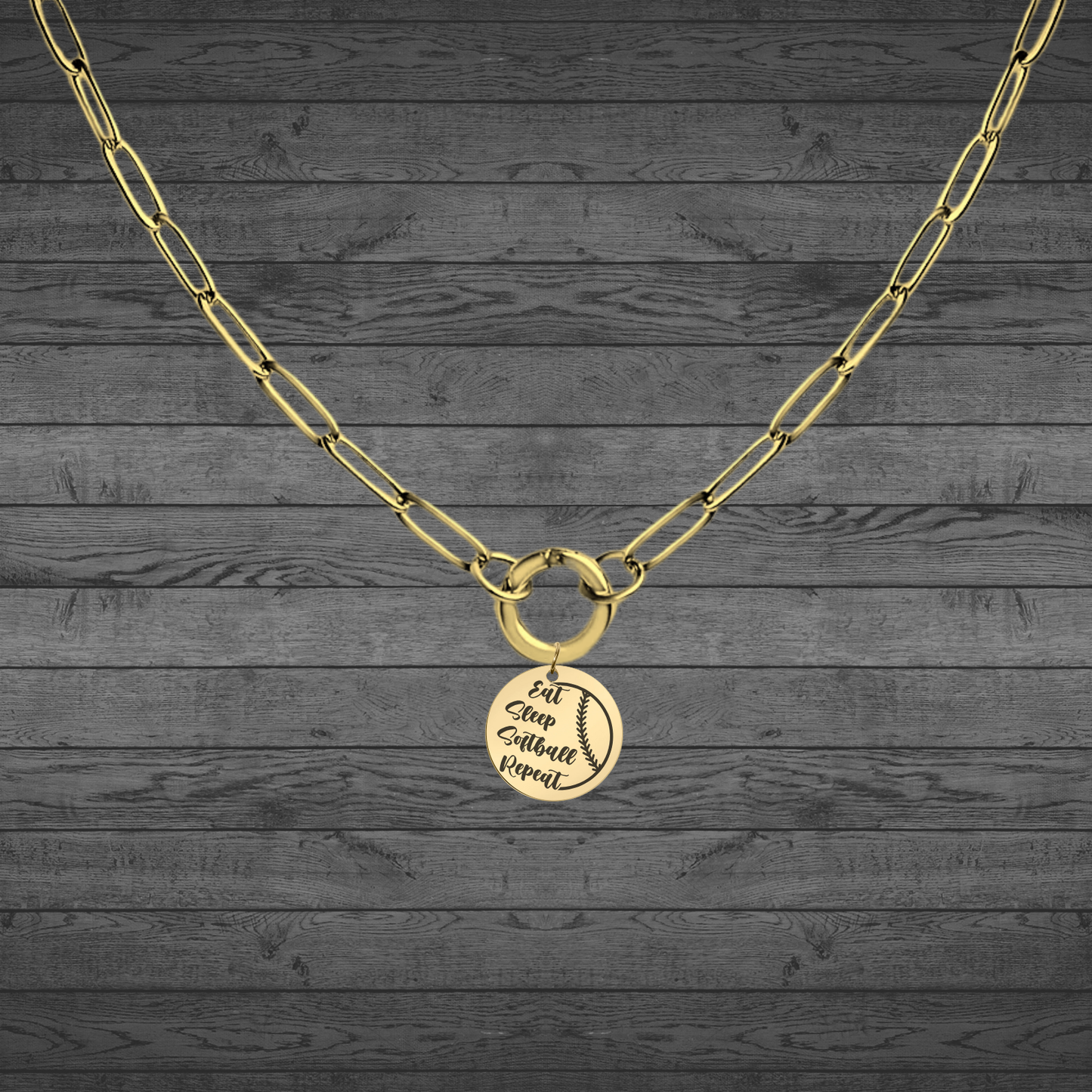 Text, Handwriting or Drawing Laser Engraved Gold Small Circle Pendant