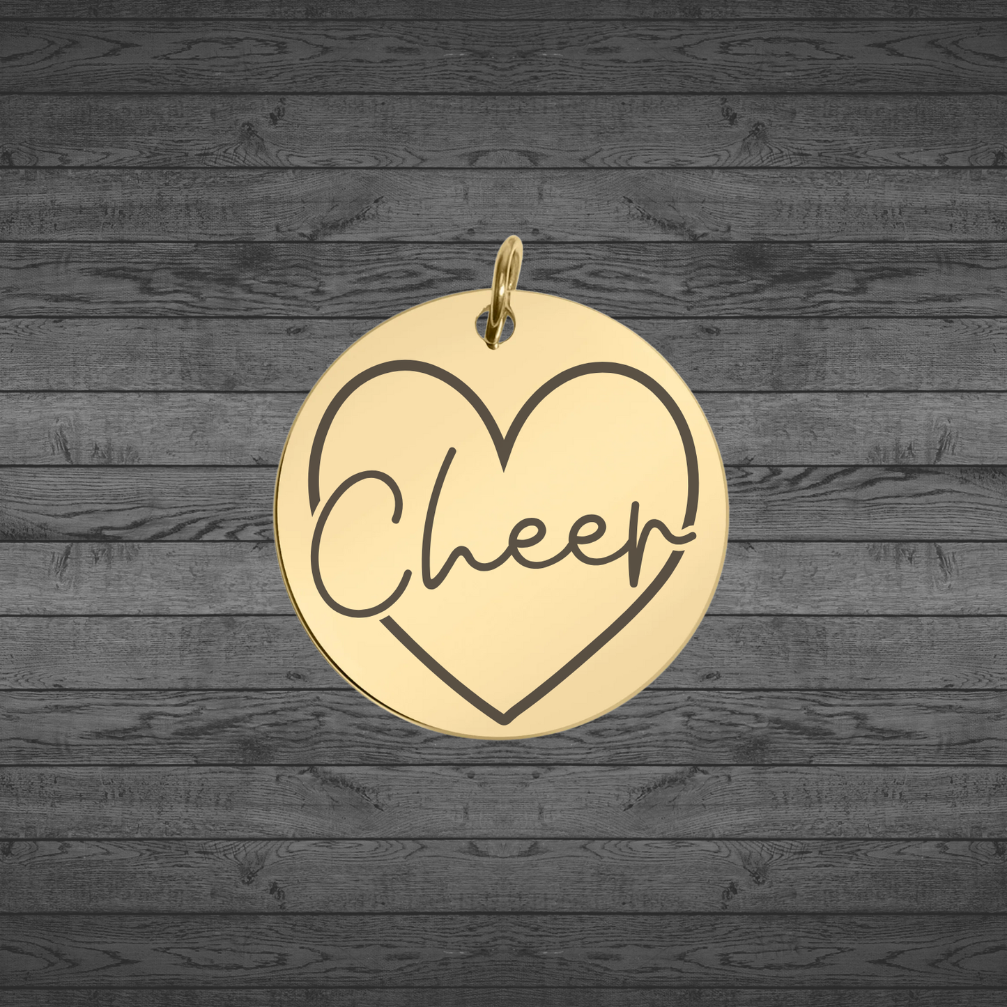 Text, Handwriting or Drawing Laser Engraved Gold Large Circle Pendant