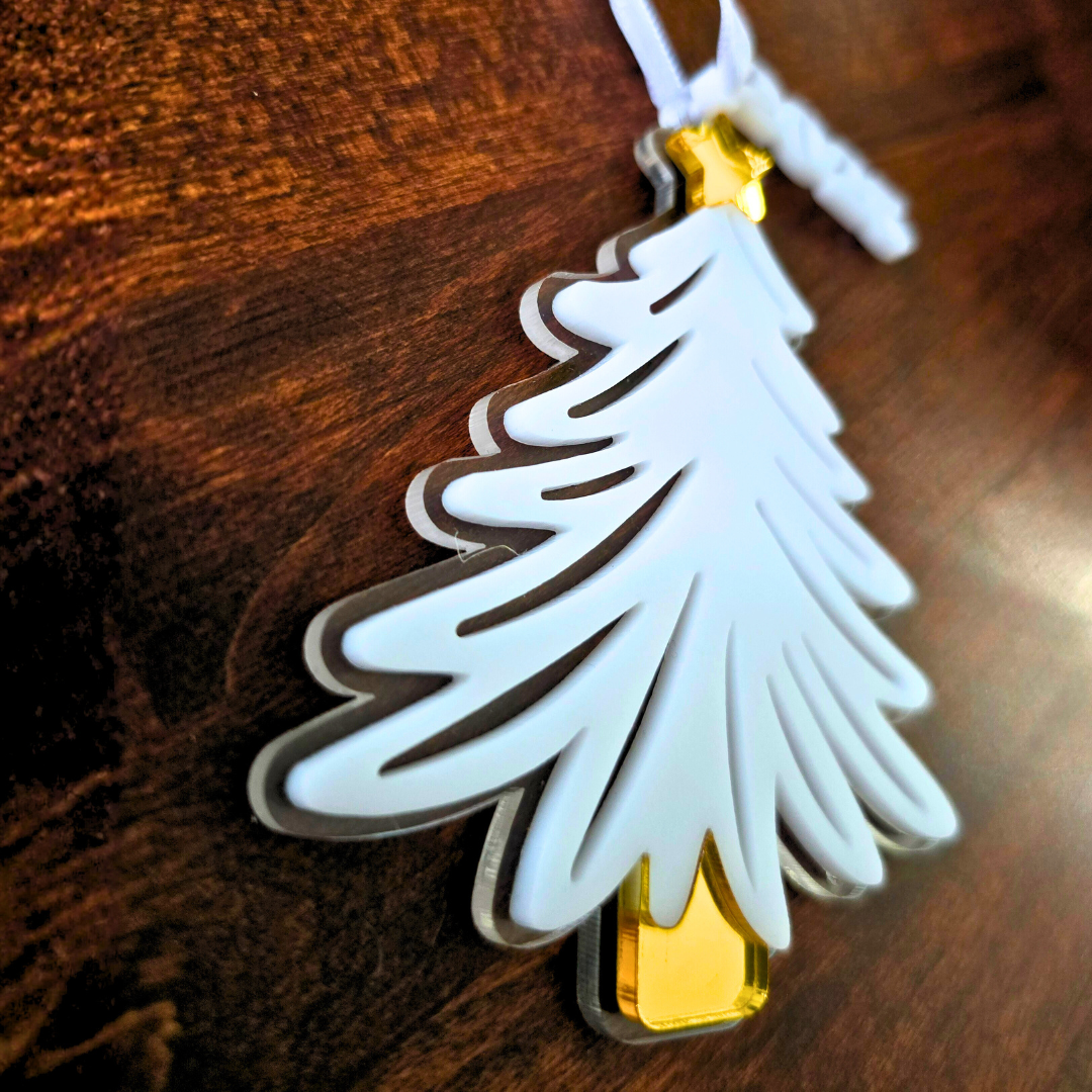 Modern Doodle Christmas Tree Ornament